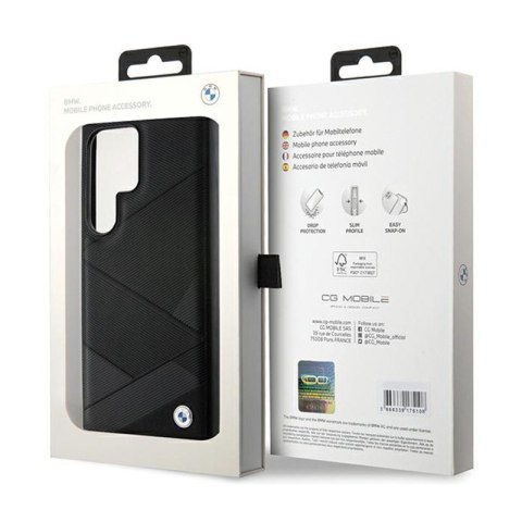 BMW Signature Leather Crossing Lines Pattern - Etui Samsung Galaxy S24 Ultra (czarny) BMW BMW Signature Leather Crossing Lines Pattern - Etui Samsung Galaxy S24 Ultra (czarny) BMW