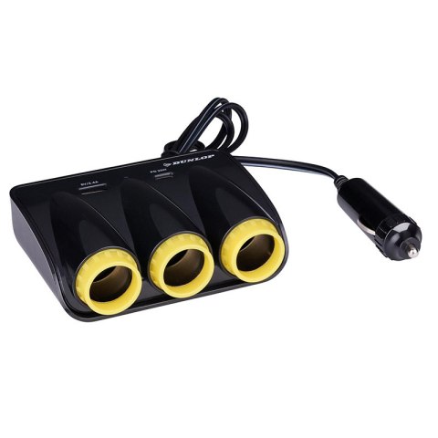 Dunlop - Ładowarka samochodowa USB-A + USB-C 20W PD / 3x rozdzielacz gniazda zapalniczki 12/24V (czarny) Dunlop Dunlop - Ładowarka samochodowa USB-A + USB-C 20W PD / 3x rozdzielacz gniazda zapalniczki 12/24V (czarny) Dunlop