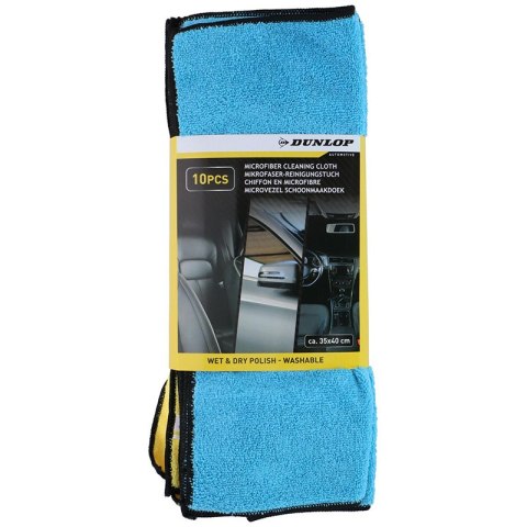 Dunlop - Ściereczki samochodowe z mikrofibry uniwersalne 35x40 cm 10 szt. Dunlop Dunlop - Ściereczki samochodowe z mikrofibry uniwersalne 35x40 cm 10 szt. Dunlop