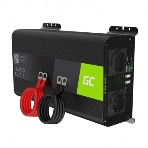 Green Cell - Przetwornica napięcia Inwerter PRO 12V na 230V 1000W/2000W Czysta sinusoida Green Cell Green Cell - Przetwornica napięcia Inwerter PRO 12V na 230V 1000W/2000W Czysta sinusoida Green Cell