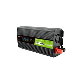 Green Cell - Przetwornica napięcia PowerInverter z wyświetlaczem LCD 12V na 230V 500W/1000W Czysta sinusoida Green Cell