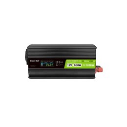 Green Cell - Przetwornica napięcia PowerInverter z wyświetlaczem LCD 12V na 230V 500W/1000W Czysta sinusoida Green Cell