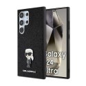 Karl Lagerfeld Fixed Glitter Ikonik Logo Metal Pin - Etui Samsung Galaxy S24 Ultra (czarny) Karl Lagerfeld