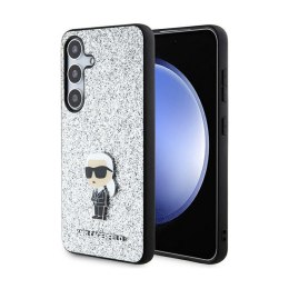 Karl Lagerfeld Fixed Glitter Ikonik Logo Metal Pin - Etui Samsung Galaxy S24 (srebrny) Karl Lagerfeld