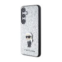 Karl Lagerfeld Fixed Glitter Ikonik Logo Metal Pin - Etui Samsung Galaxy S24 (srebrny) Karl Lagerfeld