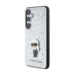 Karl Lagerfeld Fixed Glitter Ikonik Logo Metal Pin - Etui Samsung Galaxy S24 (srebrny) Karl Lagerfeld