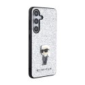 Karl Lagerfeld Fixed Glitter Ikonik Logo Metal Pin - Etui Samsung Galaxy S24 (srebrny) Karl Lagerfeld