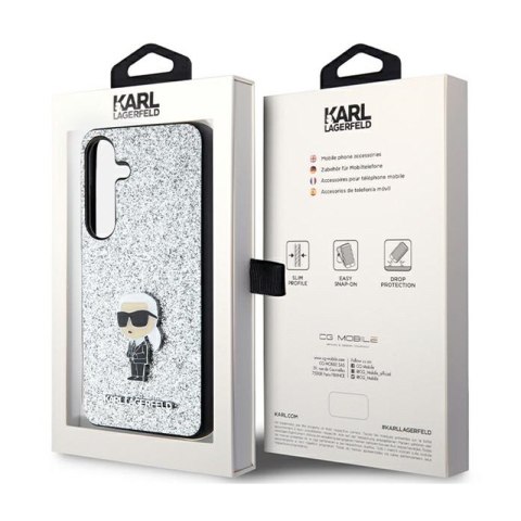 Karl Lagerfeld Fixed Glitter Ikonik Logo Metal Pin - Etui Samsung Galaxy S24 (srebrny) Karl Lagerfeld Karl Lagerfeld Fixed Glitter Ikonik Logo Metal Pin - Etui Samsung Galaxy S24 (srebrny) Karl Lagerfeld