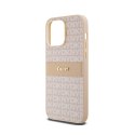 DKNY Leather Mono Stripe & Metal Logo - Etui iPhone 14 Pro Max (różowy) DKNY