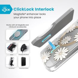 Speck Presidio Lux ClickLock & MagSafe - Etui iPhone 16 (Sunshine Daisies / Clear / Gold) Speck