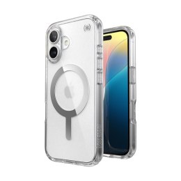 Speck Presidio Perfect-Clear MagSafe - Etui iPhone 16 (Clear / Chrome Finish / Serene Silver) Speck