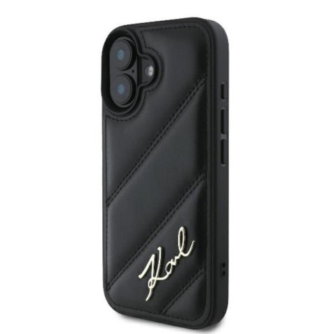 Karl Lagerfeld Quilted Signature - Etui iPhone 16 (czarny) Karl Lagerfeld Karl Lagerfeld Quilted Signature - Etui iPhone 16 (czarny) Karl Lagerfeld