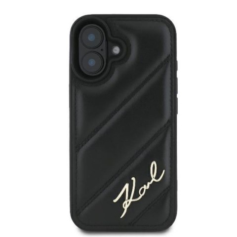 Karl Lagerfeld Quilted Signature - Etui iPhone 16 (czarny) Karl Lagerfeld Karl Lagerfeld Quilted Signature - Etui iPhone 16 (czarny) Karl Lagerfeld