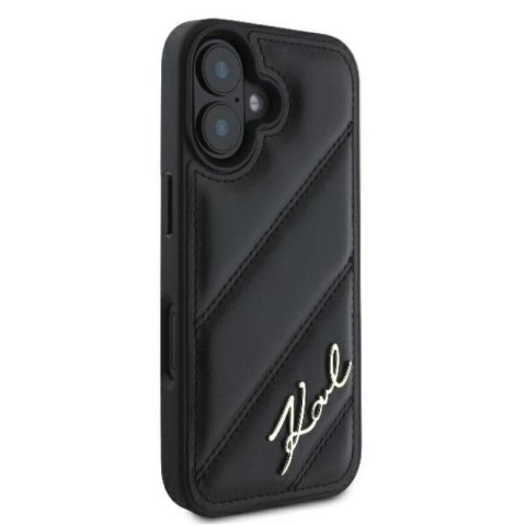 Karl Lagerfeld Quilted Signature - Etui iPhone 16 (czarny) Karl Lagerfeld Karl Lagerfeld Quilted Signature - Etui iPhone 16 (czarny) Karl Lagerfeld