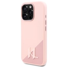 Karl Lagerfeld Silicone Shadow Metal Initial MagSafe - Etui iPhone 16 Pro (różowy) Karl Lagerfeld