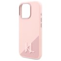 Karl Lagerfeld Silicone Shadow Metal Initial MagSafe - Etui iPhone 16 Pro (różowy) Karl Lagerfeld