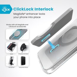 Speck Presidio Perfect-Clear ClickLock & MagSafe - Etui iPhone 16 Plus (Clear / Chrome Finish / Serene Silver) Speck