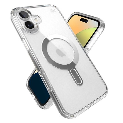 Speck Presidio Perfect-Clear ClickLock & MagSafe - Etui iPhone 16 Plus (Clear / Chrome Finish / Serene Silver) Speck Speck Presidio Perfect-Clear ClickLock & MagSafe - Etui iPhone 16 Plus (Clear / Chrome Finish / Serene Silver) Speck