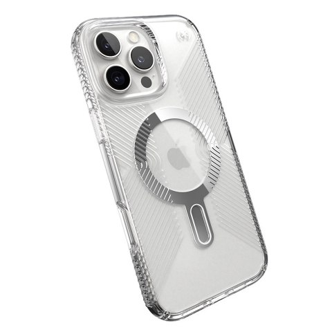 Speck Presidio Perfect-Clear Grip ClickLock & MagSafe - Etui iPhone 16 Pro Max (Clear / Chrome Finish / Serene Silver) Speck Speck Presidio Perfect-Clear Grip ClickLock & MagSafe - Etui iPhone 16 Pro Max (Clear / Chrome Finish / Serene Silver) Speck