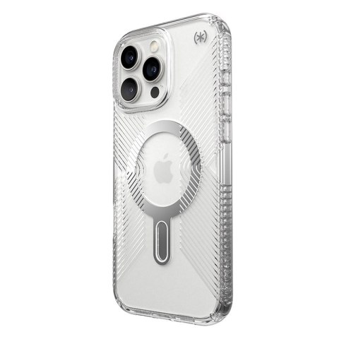 Speck Presidio Perfect-Clear Grip ClickLock & MagSafe - Etui iPhone 16 Pro Max (Clear / Chrome Finish / Serene Silver) Speck Speck Presidio Perfect-Clear Grip ClickLock & MagSafe - Etui iPhone 16 Pro Max (Clear / Chrome Finish / Serene Silver) Speck