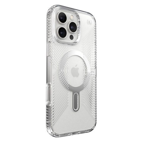 Speck Presidio Perfect-Clear Grip ClickLock & MagSafe - Etui iPhone 16 Pro Max (Clear / Chrome Finish / Serene Silver) Speck Speck Presidio Perfect-Clear Grip ClickLock & MagSafe - Etui iPhone 16 Pro Max (Clear / Chrome Finish / Serene Silver) Speck