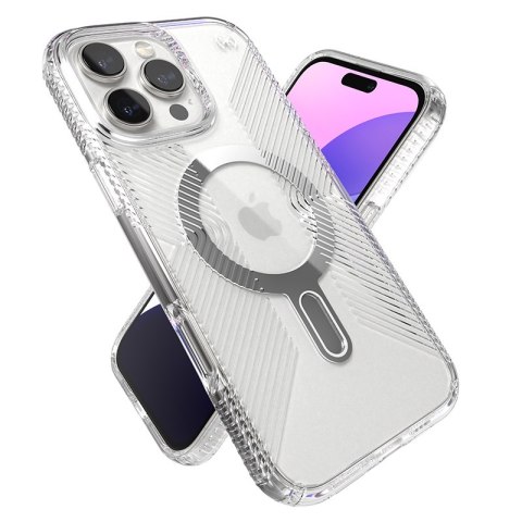 Speck Presidio Perfect-Clear Grip ClickLock & MagSafe - Etui iPhone 16 Pro Max (Clear / Chrome Finish / Serene Silver) Speck Speck Presidio Perfect-Clear Grip ClickLock & MagSafe - Etui iPhone 16 Pro Max (Clear / Chrome Finish / Serene Silver) Speck