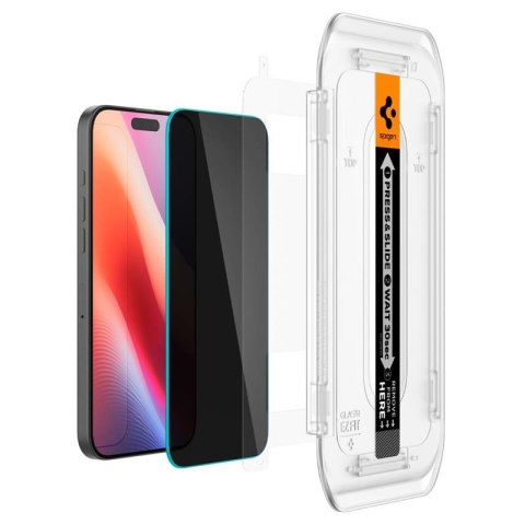 Spigen GLAS.TR EZ FIT Privacy 2-Pack - Szkło hartowane z filtrem prywatyzującym do iPhone 16 Pro 2 szt Spigen Spigen GLAS.TR EZ FIT Privacy 2-Pack - Szkło hartowane z filtrem prywatyzującym do iPhone 16 Pro 2 szt Spigen