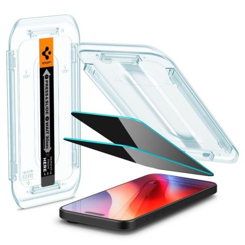 Spigen GLAS.TR EZ FIT Privacy 2-Pack - Szkło hartowane z filtrem prywatyzującym do iPhone 16 Pro 2 szt Spigen Spigen GLAS.TR EZ FIT Privacy 2-Pack - Szkło hartowane z filtrem prywatyzującym do iPhone 16 Pro 2 szt Spigen