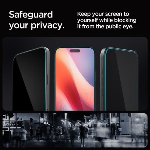 Spigen GLAS.TR EZ FIT Privacy 2-Pack - Szkło hartowane z filtrem prywatyzującym do iPhone 16 Pro 2 szt Spigen Spigen GLAS.TR EZ FIT Privacy 2-Pack - Szkło hartowane z filtrem prywatyzującym do iPhone 16 Pro 2 szt Spigen