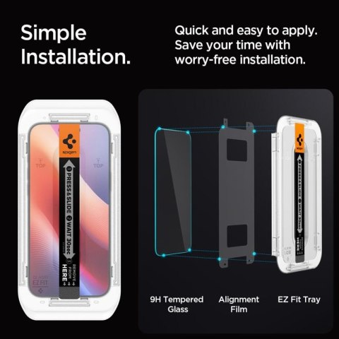 Spigen GLAS.TR EZ FIT Privacy 2-Pack - Szkło hartowane z filtrem prywatyzującym do iPhone 16 Pro 2 szt Spigen Spigen GLAS.TR EZ FIT Privacy 2-Pack - Szkło hartowane z filtrem prywatyzującym do iPhone 16 Pro 2 szt Spigen