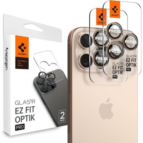 Spigen Optik Pro GLAS.TR EZ Fit Camera Protector 2-Pack - Szkło ochronne na obiektyw do iPhone 16 Pro / 16 Pro Max (2 szt) (Dese Spigen Spigen Optik Pro GLAS.TR EZ Fit Camera Protector 2-Pack - Szkło ochronne na obiektyw do iPhone 16 Pro / 16 Pro Max (2 szt) (Dese Spigen