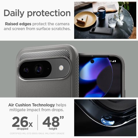 Spigen Rugged Armor - Etui do Google Pixel 9 / 9 Pro (Marble Grey) Spigen Spigen Rugged Armor - Etui do Google Pixel 9 / 9 Pro (Marble Grey) Spigen