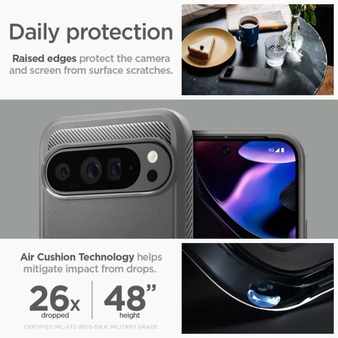 Spigen Rugged Armor - Etui do Google Pixel 9 Pro XL (Marble Grey) Spigen Spigen Rugged Armor - Etui do Google Pixel 9 Pro XL (Marble Grey) Spigen