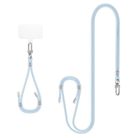 Spigen Universal Strap Set Crossbody & Wrist - Pasek do telefonu na ramię + na nadgarstek (Mute Blue) Spigen Spigen Universal Strap Set Crossbody & Wrist - Pasek do telefonu na ramię + na nadgarstek (Mute Blue) Spigen