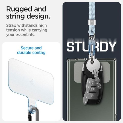 Spigen Universal Strap Set Crossbody & Wrist - Pasek do telefonu na ramię + na nadgarstek (Mute Blue) Spigen Spigen Universal Strap Set Crossbody & Wrist - Pasek do telefonu na ramię + na nadgarstek (Mute Blue) Spigen