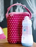 BUILT Bottle Buddy - Termoopakowanie do butelek podwójne (Baby Pink Mini Dots) Built