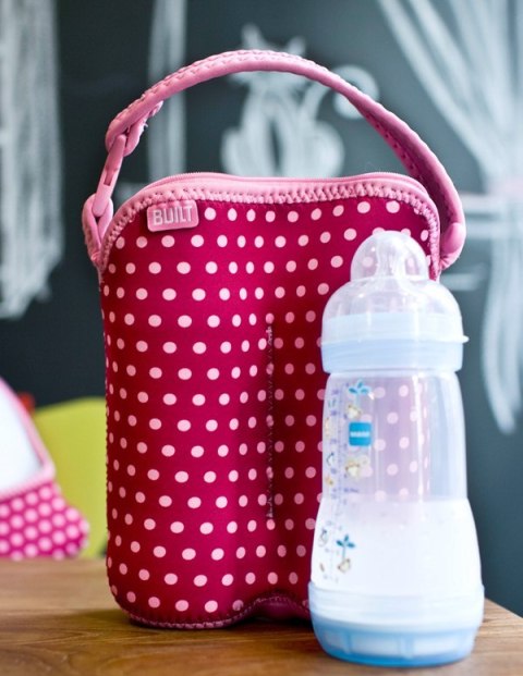 BUILT Bottle Buddy - Termoopakowanie do butelek podwójne (Baby Pink Mini Dots) Built BUILT Bottle Buddy - Termoopakowanie do butelek podwójne (Baby Pink Mini Dots) Built