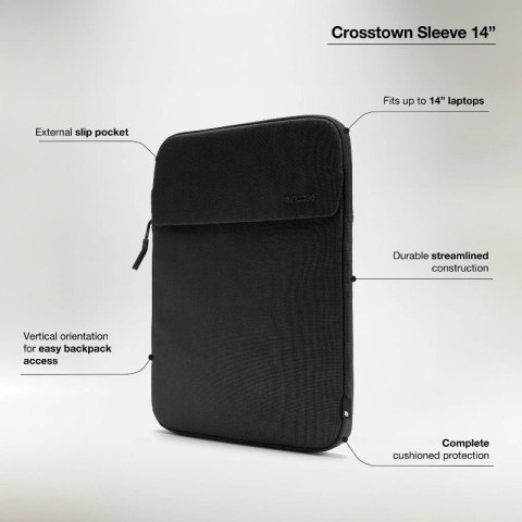 Incase Crosstown Sleeve with Woolenex - Pokrowiec z kieszenią MacBook Pro 14" (M4/M3/M2/M1/2024-2021) (Black) Incase Incase Crosstown Sleeve with Woolenex - Pokrowiec z kieszenią MacBook Pro 14" (M4/M3/M2/M1/2024-2021) (Black) Incase