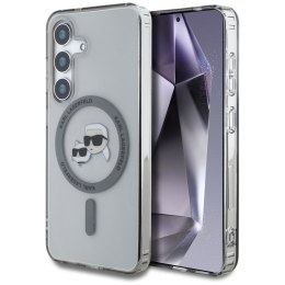 Karl Lagerfeld Button Karl & Choupette Heads Printed Logo MagSafe - Etui Samsung Galaxy S25+ (czarny) Karl Lagerfeld