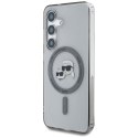 Karl Lagerfeld Button Karl & Choupette Heads Printed Logo MagSafe - Etui Samsung Galaxy S25+ (czarny) Karl Lagerfeld