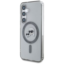 Karl Lagerfeld Button Karl & Choupette Heads Printed Logo MagSafe - Etui Samsung Galaxy S25+ (czarny) Karl Lagerfeld