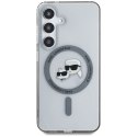 Karl Lagerfeld Button Karl & Choupette Heads Printed Logo MagSafe - Etui Samsung Galaxy S25+ (czarny) Karl Lagerfeld