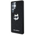 Karl Lagerfeld Leather Monogram Pin Logo Choupette Head - Etui Samsung Galaxy S25 Ultra (czarny) Karl Lagerfeld