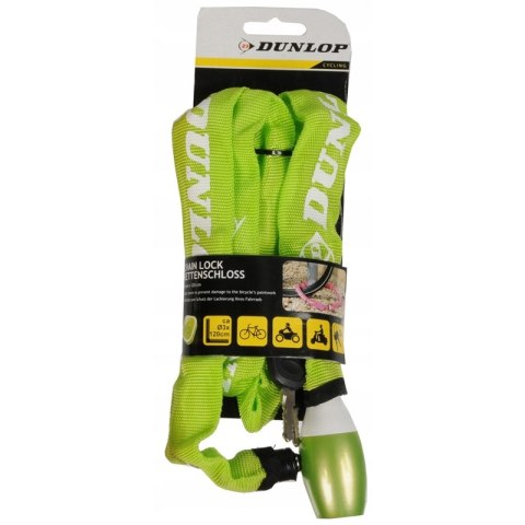 Dunlop - Zapięcie rowerowe na zamek łańcuch 120cm (Zielony) Dunlop Dunlop - Zapięcie rowerowe na zamek łańcuch 120cm (Zielony) Dunlop