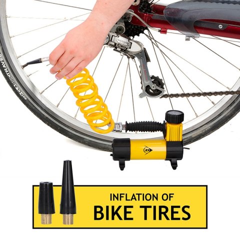 Dunlop - kompresor 12 V 100 Psi, zestaw z wężem i końcówkami Dunlop Dunlop - kompresor 12 V 100 Psi, zestaw z wężem i końcówkami Dunlop