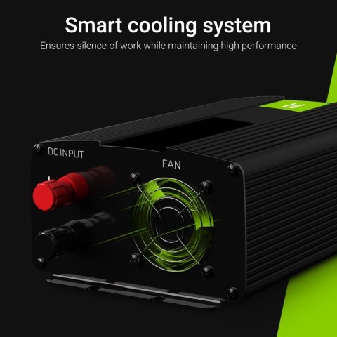Green Cell - Przetwornica napięcia Inwerter 12V na 230V 1000W/2000W Modyfikowana sinusoida Green Cell Green Cell - Przetwornica napięcia Inwerter 12V na 230V 1000W/2000W Modyfikowana sinusoida Green Cell