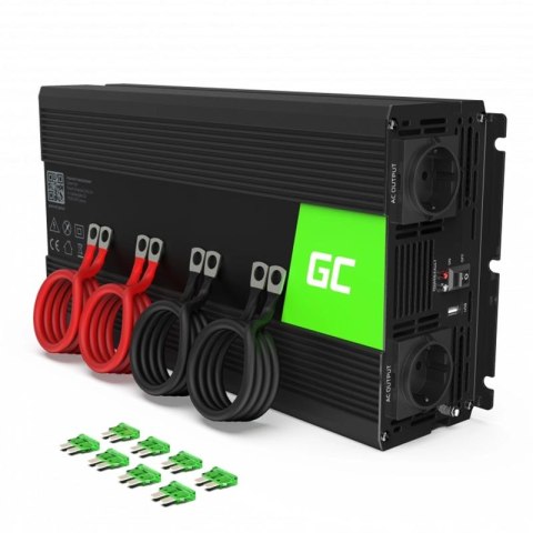 Green Cell - Przetwornica napięcia Inwerter 12V na 230V 2000W/4000W Modyfikowana sinusoida Green Cell Green Cell - Przetwornica napięcia Inwerter 12V na 230V 2000W/4000W Modyfikowana sinusoida Green Cell