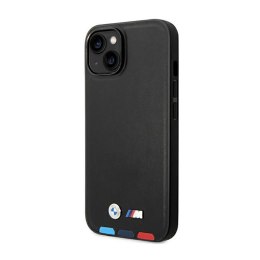 BMW Leather Hot Stamp Tricolor MagSafe - Etui iPhone 14 (Czarny) BMW