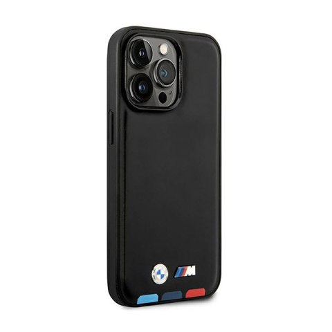 BMW Leather Hot Stamp Tricolor MagSafe - Etui iPhone 14 Pro (Czarny) BMW BMW Leather Hot Stamp Tricolor MagSafe - Etui iPhone 14 Pro (Czarny) BMW