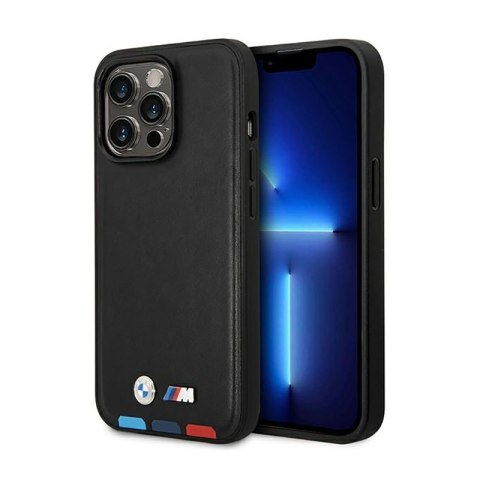 BMW Leather Hot Stamp Tricolor MagSafe - Etui iPhone 14 Pro Max (Czarny) BMW BMW Leather Hot Stamp Tricolor MagSafe - Etui iPhone 14 Pro Max (Czarny) BMW